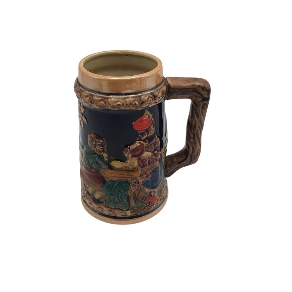 Vintage German-Style Ceramic Beer Stein Mug 1950s Original King 8"